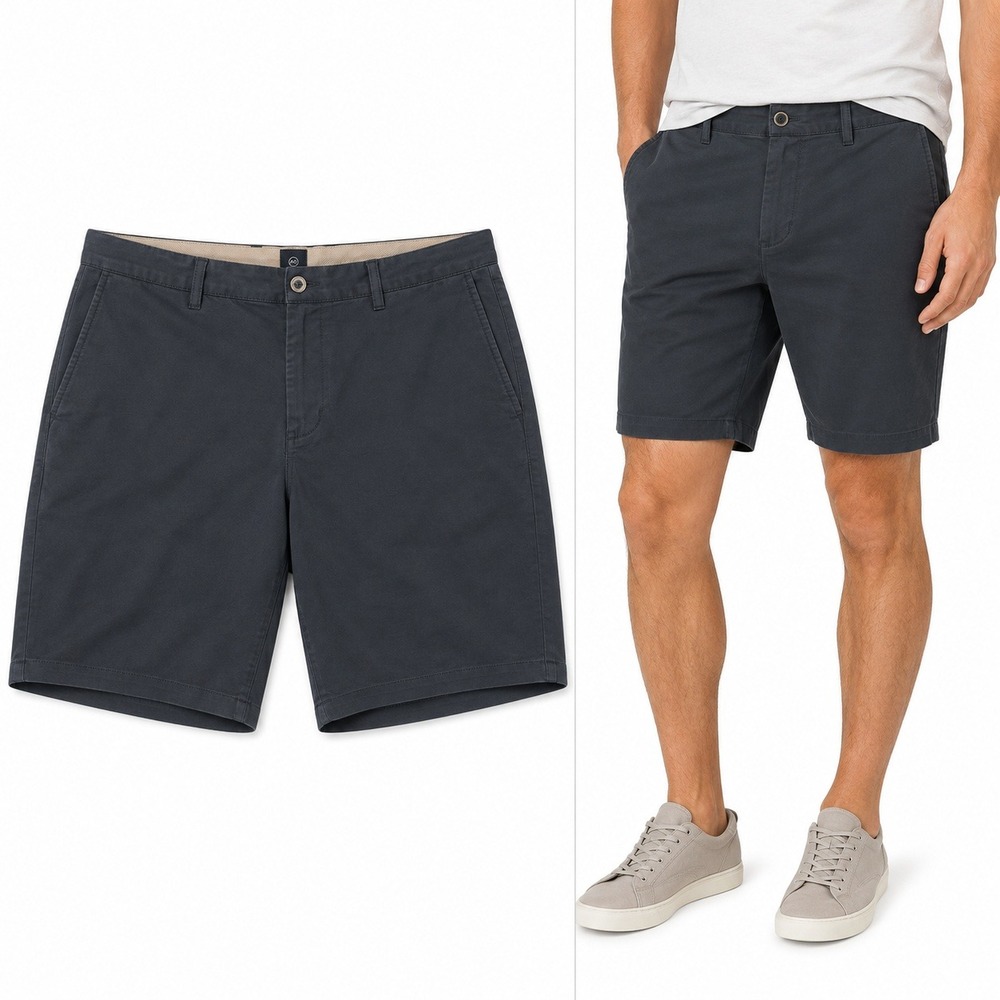 Tommy Bahama Mens 36 Boracay Shorts Dark Navy Blue‎ 100% Silk Flat Front Chino